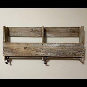 Target rustic farmhouse storage shelf + hooks